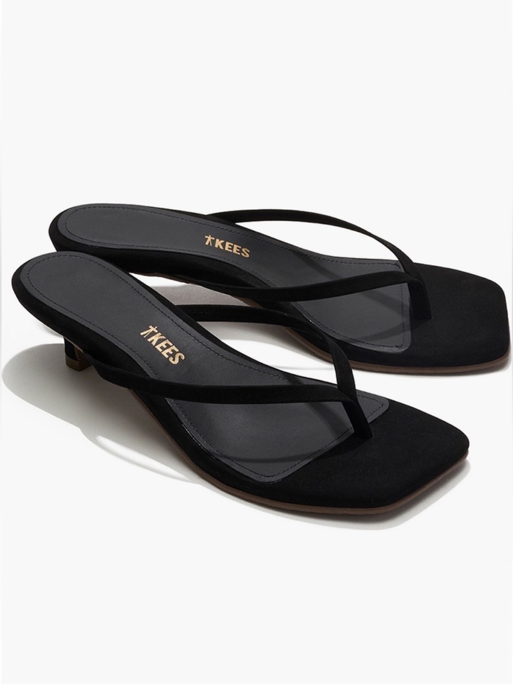 TKEES Julia Kitten Heel Flip Flop in Sable Suede